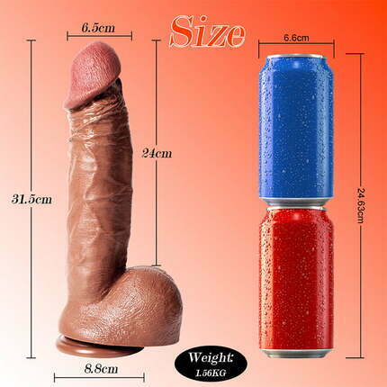 Buder - Manual Big Dildo for Vaginal & Anal 12.40 Inches Dildos
