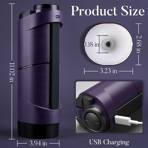 Acmejoy - Purple Driver 7 Thrusting Stable Belt Design Male Stroker Masturbator Adult Toy Masturbation Cup
