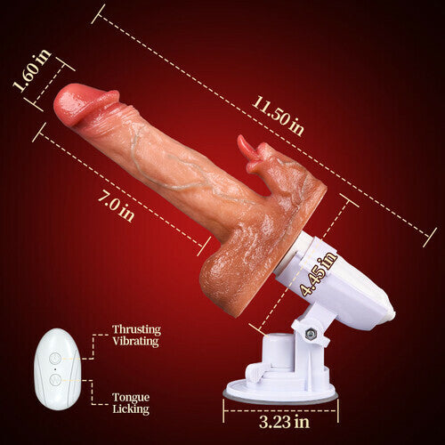 Acmejoy - Sex Machine 90° Automatic Adjustable 8 Thrusting & Vibrating & Licking Dildos Vibrator Dildos