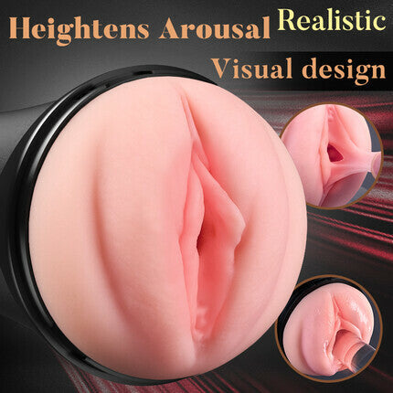 Pressure Palm - 10 Vibrations Realistic Labia Vaginal Pressure IPX7 Waterproof Electric Masturbator Stroker Masturbation Cup