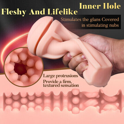 Pressure Palm - 10 Vibrations Realistic Labia Vaginal Pressure IPX7 Waterproof Electric Masturbator Stroker Masturbation Cup