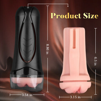 Pressure Palm - 10 Vibrations Realistic Labia Vaginal Pressure IPX7 Waterproof Electric Masturbator Stroker Masturbation Cup