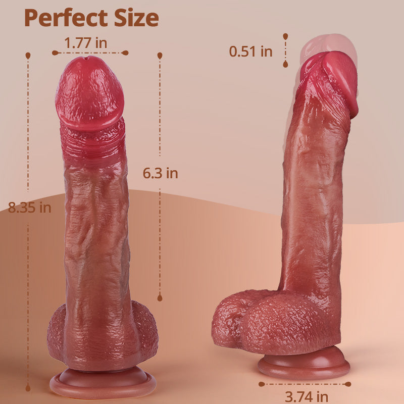 Dunk - 8.46 IN Thrusting Heating Dildo Vibrator for Deep Pleasure Dildos