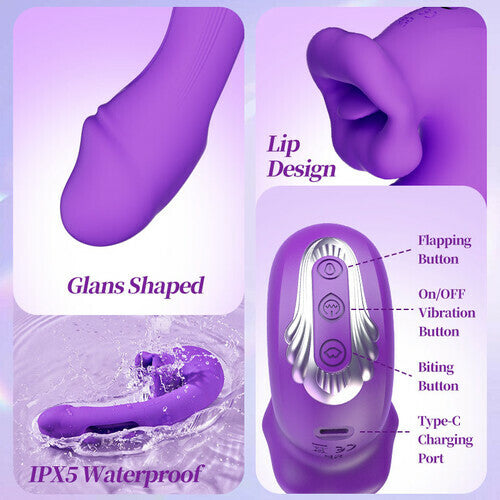 Isolde - Upgraded Mouth-Shaped 3 In 1 Flapping & Biting & Toungue Vibrator Vibrators