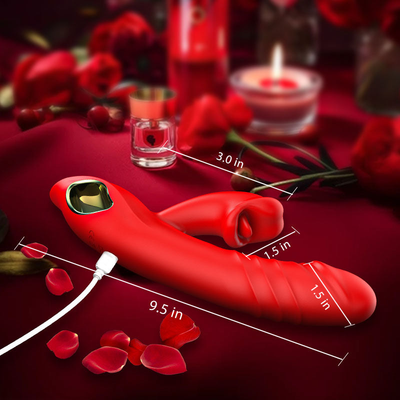 Chloe - 4 In 1 Thrusting & Licking Biting G-spot Vibrator Tongue Clitoral Stimulator Vibrators