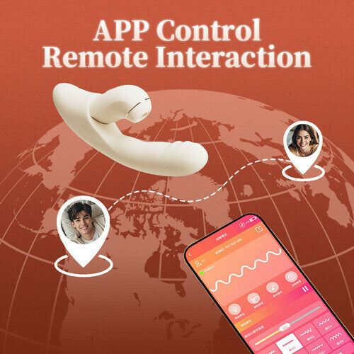 Acmejoy - 4 IN 1 APP Control Thrusting Sucking Heating G-spot Vibrators Detachable Stimulator Vibrators