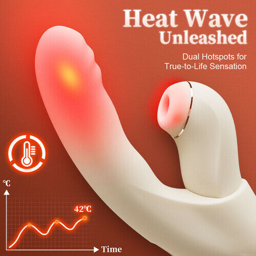 Acmejoy - 4 IN 1 APP Control Thrusting Sucking Heating G-spot Vibrators Detachable Stimulator Vibrators
