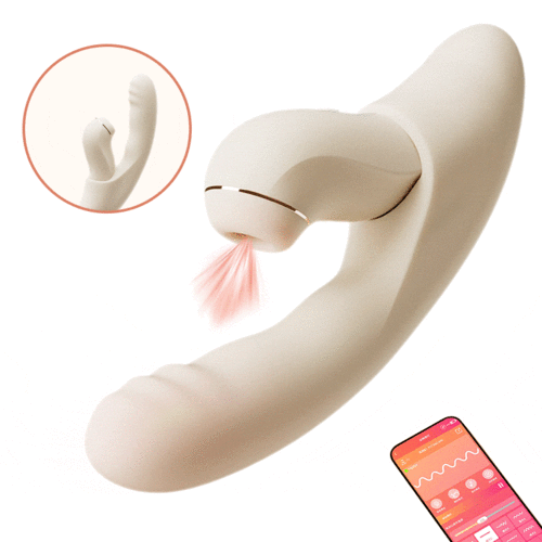 Acmejoy - 4 IN 1 APP Control Thrusting Sucking Heating G-spot Vibrators Detachable Stimulator White Vibrators