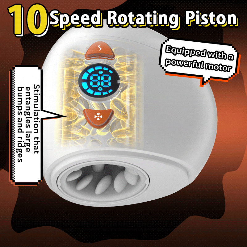 Explorer - Electric Rotating Male Stroker with Piston Thrusting, Glans Vibration & Testicle Massage Masturbation Cup