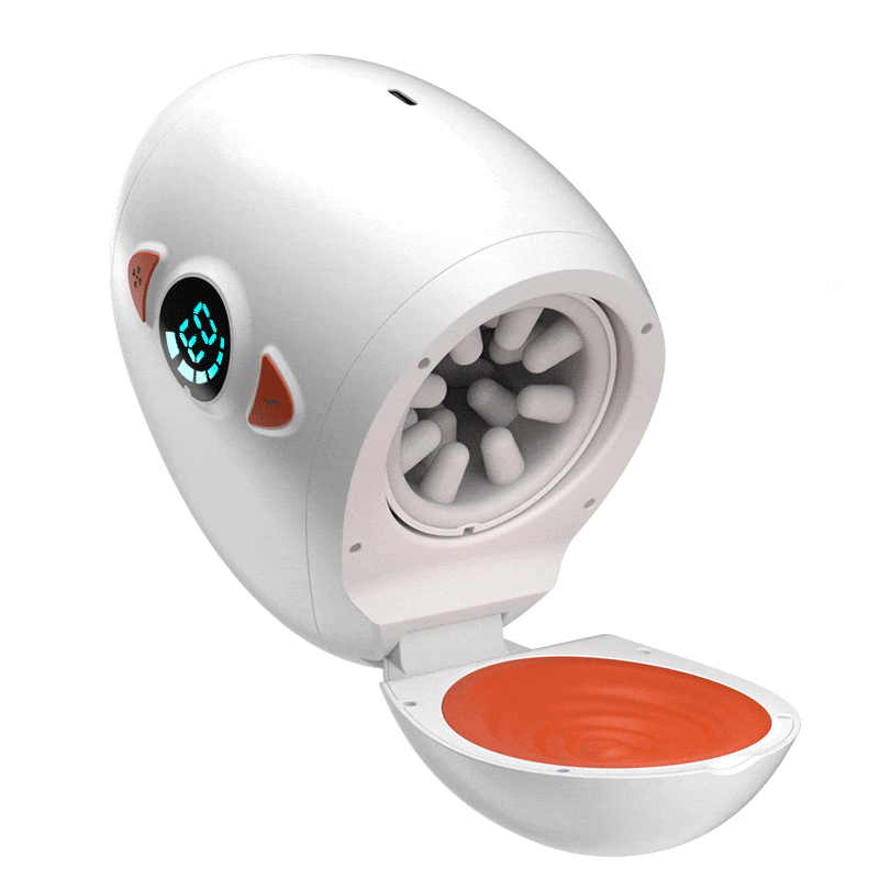 Explorer - Electric Rotating Male Stroker with Piston Thrusting, Glans Vibration & Testicle Massage White Masturbation Cup
