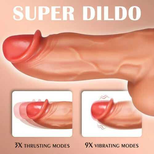Acmejoy- Thick 2.6IN Diameter Vibrating & Thrusting Modes Lifelike Dildo Vibrator Sex Toys Dildos