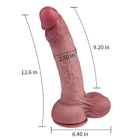 【XL Real】Ryan 12.6” x 2.5” Silicone Realistic Soft Flesh Like Thick Long Dildo Dildos