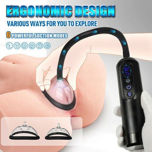 Acmejoy - Automatic Vacuum Nipple Pump & Vagina Pussy Pump With 5 Cups Vibrators