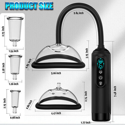 Acmejoy - Automatic Vacuum Nipple Pump & Vagina Pussy Pump With 5 Cups Vibrators