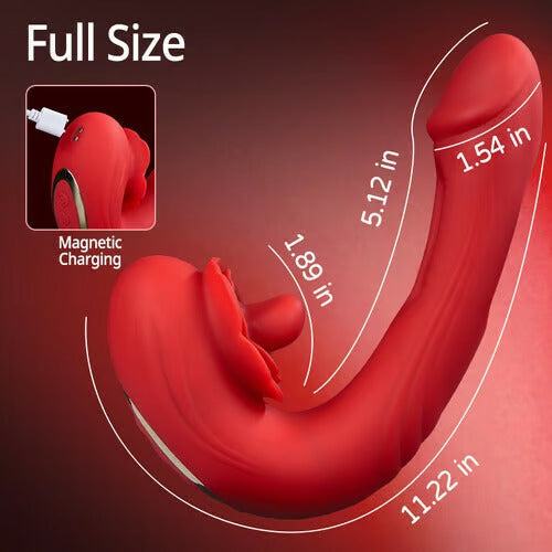 Acmejoy- Rose Rotation Tongue Licking Flapping Vibrator Vibrators