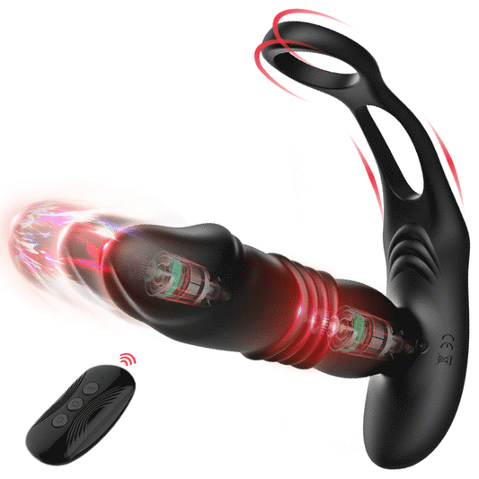 SAUL - Prostate Climax Thrusting Anal Training Prostate Massager Black Anal Toys
