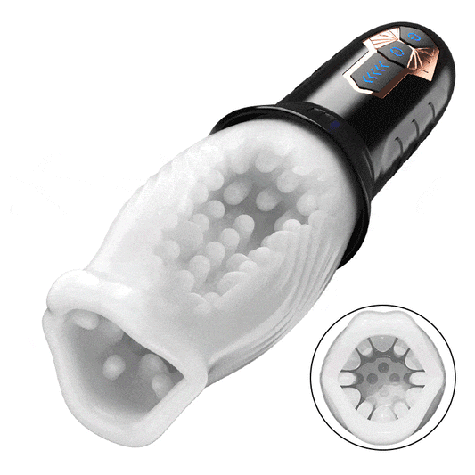 Tornado - 10 Vibration 5 Rotation Automatic Stroker White Masturbation Cup