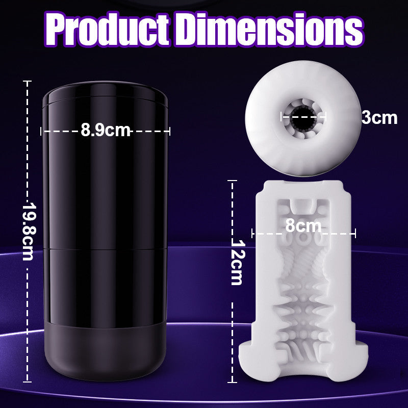 Lightspeed - 4 in 1 Male Stroker 7 Thrutings & 7 Rotatings Suction Cup Mount Magnetic Inner Liner Masturbation Cup
