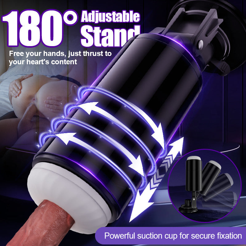 Lightspeed - 4 in 1 Male Stroker 7 Thrutings & 7 Rotatings Suction Cup Mount Magnetic Inner Liner Masturbation Cup