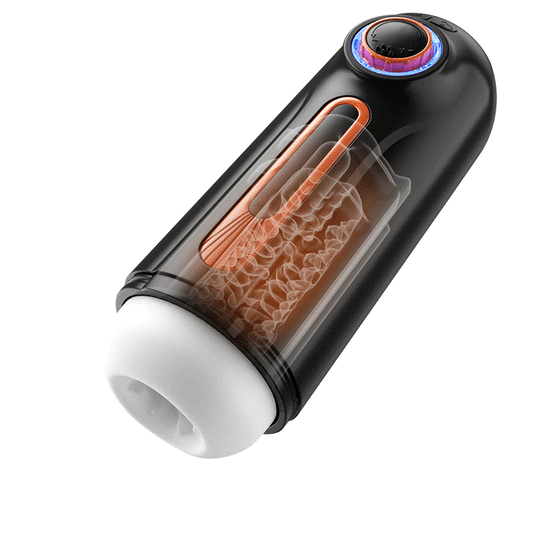 Alien - 6 IN 1 10 Vibrating & Thrusting with 4 Sucking Automatic Knob Adjusting Male Masturbator Black Masturbation Cup