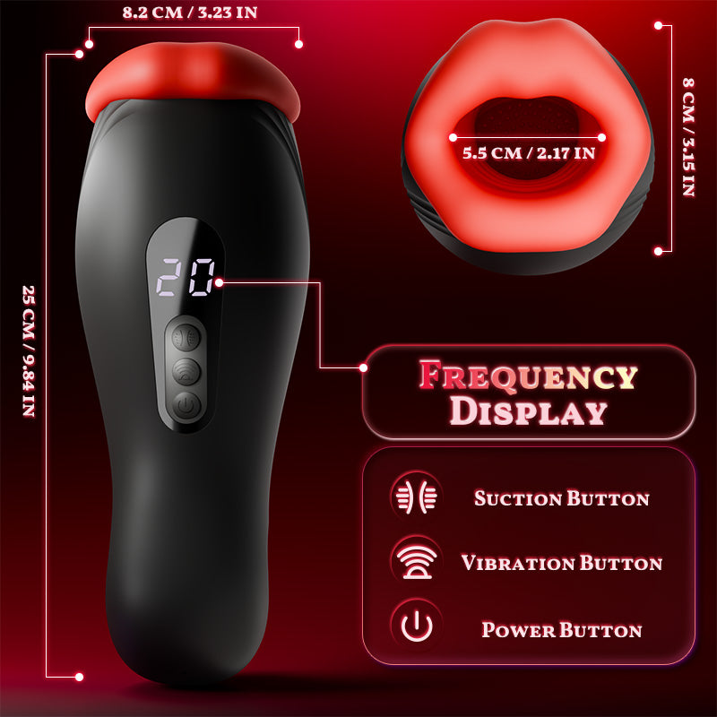 【Non-Stop Extraction】Enchantment - 9 Vibrations 4 Suctions Clamping Suction Oral Simulation Male Stroker Masturbation Cup