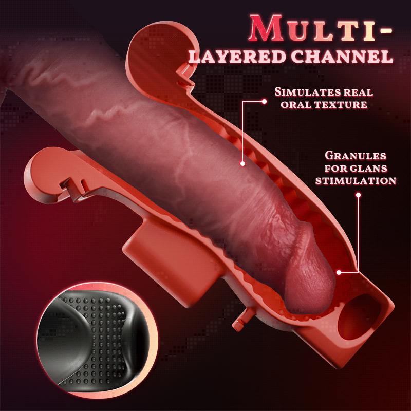 【Non-Stop Extraction】Enchantment - 9 Vibrations 4 Suctions Clamping Suction Oral Simulation Male Stroker Masturbation Cup