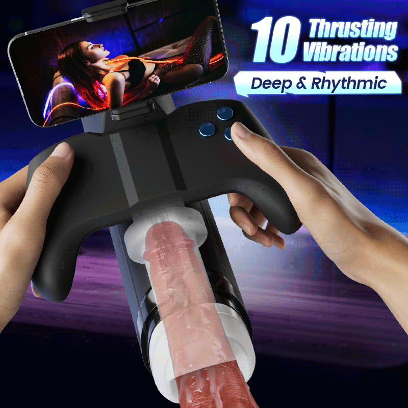 Turbo - Thrust 10-Mode Stroker – Interactive Gamepad Design with Adjustable Phone Stand Masturbation Cup