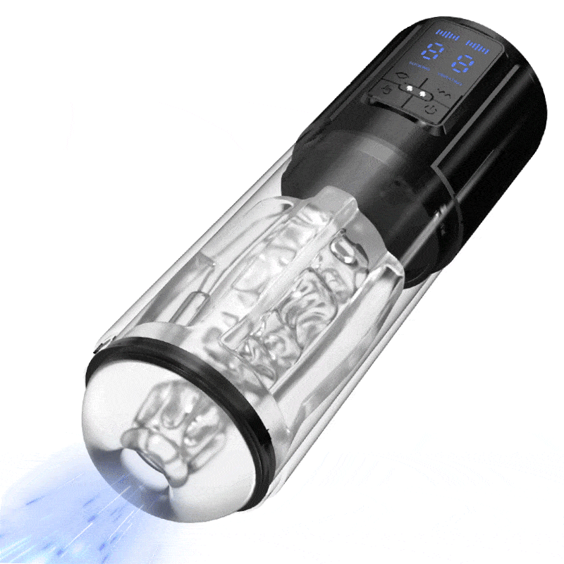 Iron Man - 9 Vibration & Sucking Automatic Blowjob Male Stroker Black Masturbation Cup