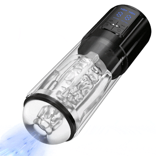Iron Man - 9 Vibration & Sucking Automatic Blowjob Male Stroker Black Masturbation Cup