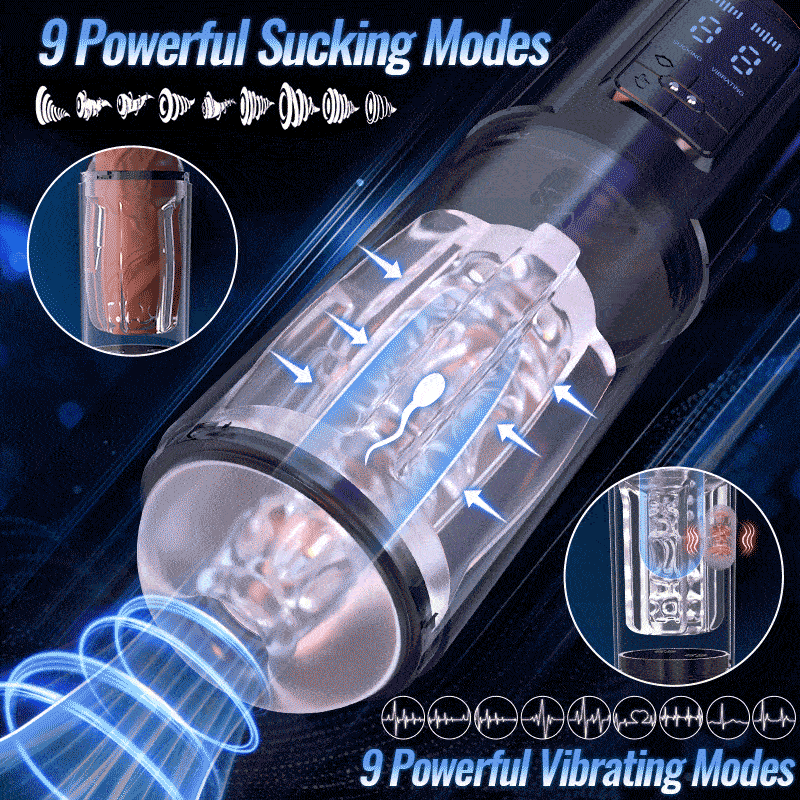 Iron Man - 9 Vibration & Sucking Automatic Blowjob Male Stroker Masturbation Cup