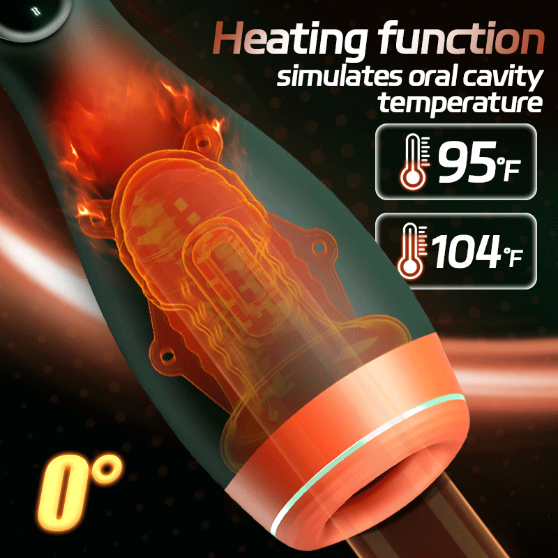 Warming - Simulates Oral Cavity Temperature Vibration and Telescopic 2-1 Male Stroker Masturbation Cup