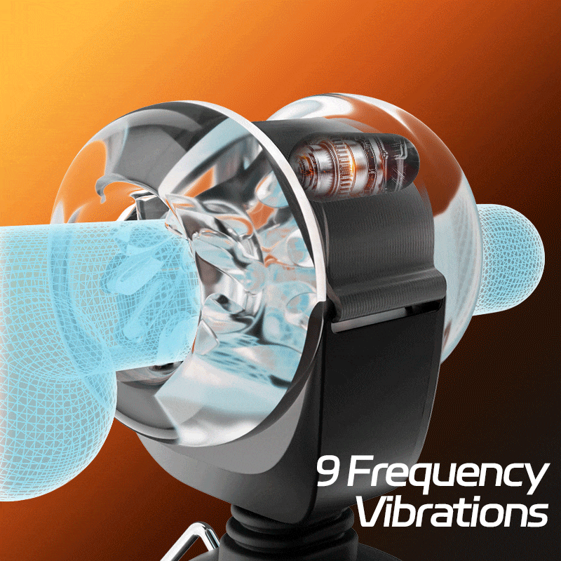 Hazel - 9 Vibration & Swing & Thrust Hands-Free Waist Strap-On Male Stroker Masturbation Cup