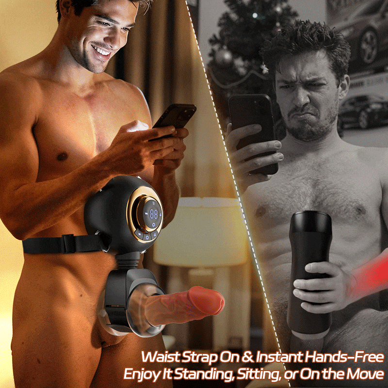 Hazel - 9 Vibration & Swing & Thrust Hands-Free Waist Strap-On Male Stroker Masturbation Cup