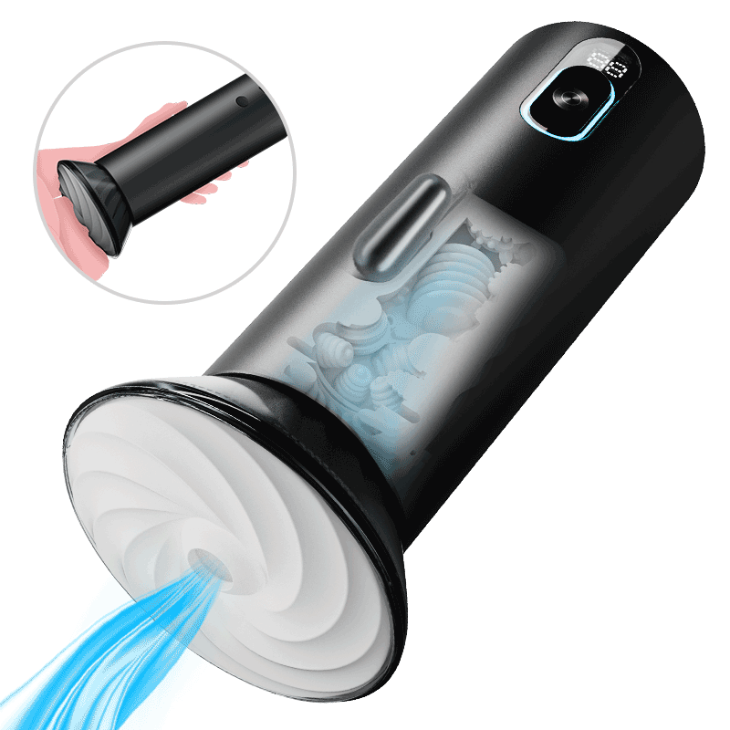 【Suck You Hollow】Bliss - 9 Suction Modes & Powerful Vibration 2.8x Wide Sleeve Electric Male Stroker Black Masturbation Cup
