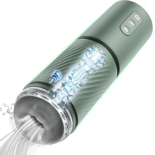 Abyss - 10 Suction & 10 Vibration Vacuum Penis Pump Enlargement Pump Male Stroker Green Masturbation Cup