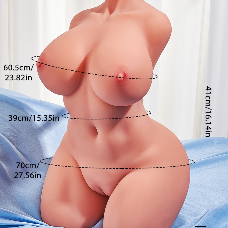 Irene- Heavy Realistic Torso Sex Doll 22 lbs TPE Male Masturbator Curvy Body with Skeleton Masturbators