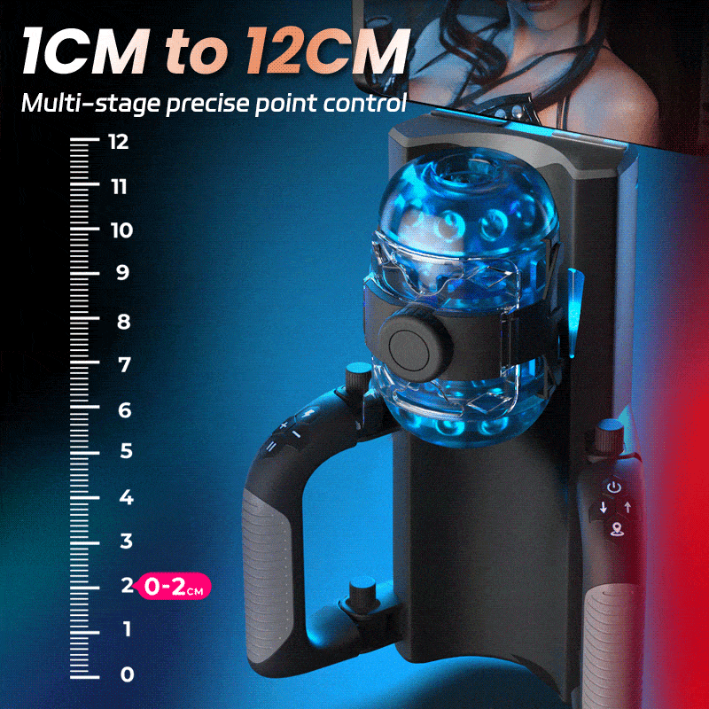 Venom - Long 12CM & 700 Strokes/Min Telescopic Adjustable Tightness Phone Stand Automatic Male Stroker Masturbation Cup