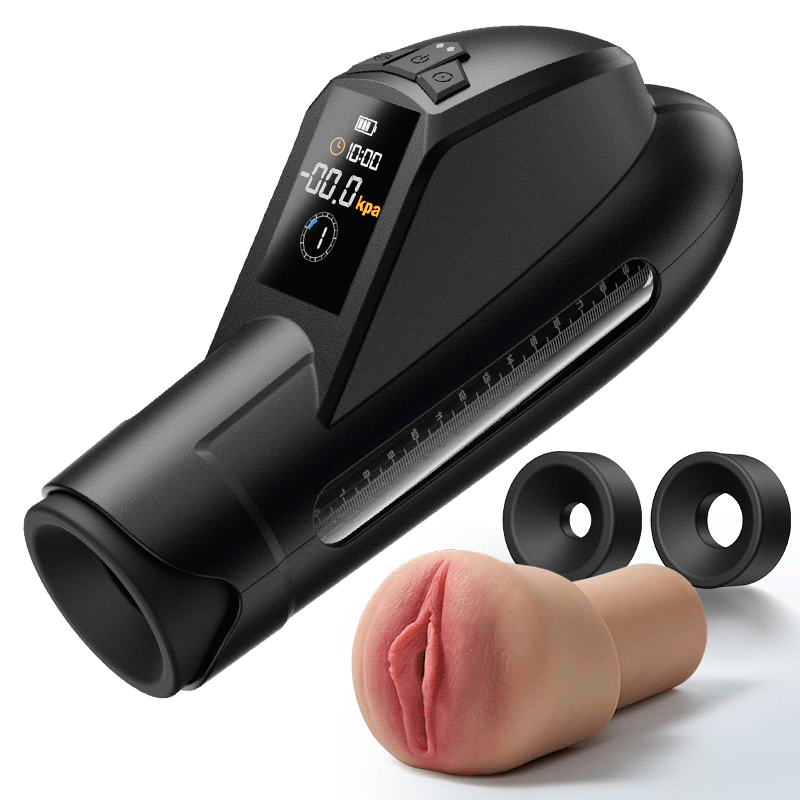 Ravish - Flesh-like Sleeve Long-lasting Suction Clear Guidance Automatic Male Masturbator Black Masturbation Cup