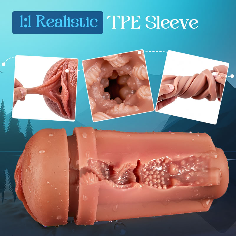 Challenger - 5 Suction 10 Vibration Male Masturbation Multi-Speed Adjustable Realistic TPE Sleeve IPX7 Waterproof Stroker Masturbation Cup