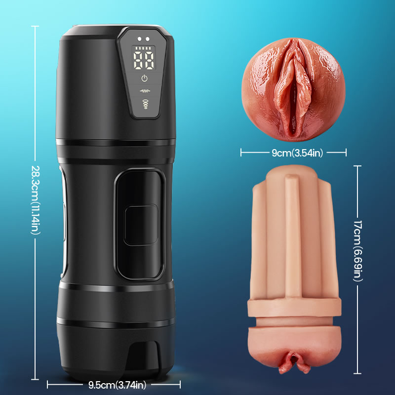 Challenger - 5 Suction 10 Vibration Male Masturbation Multi-Speed Adjustable Realistic TPE Sleeve IPX7 Waterproof Stroker Masturbation Cup