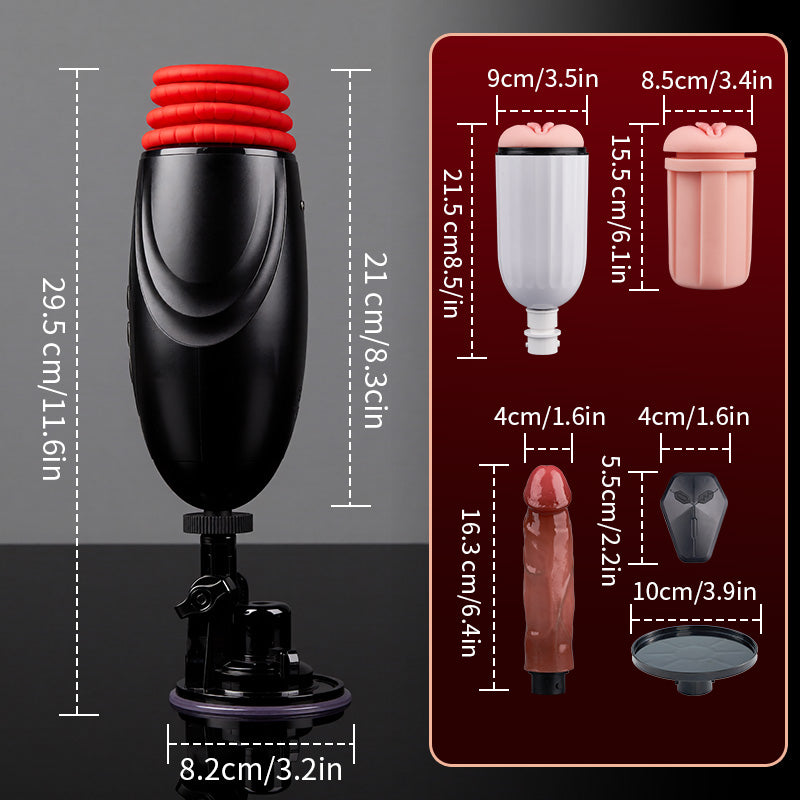 Stella - 2 in 1 Thrusting Heating Couples Sex Machine with Remote Control Masturbation Cup