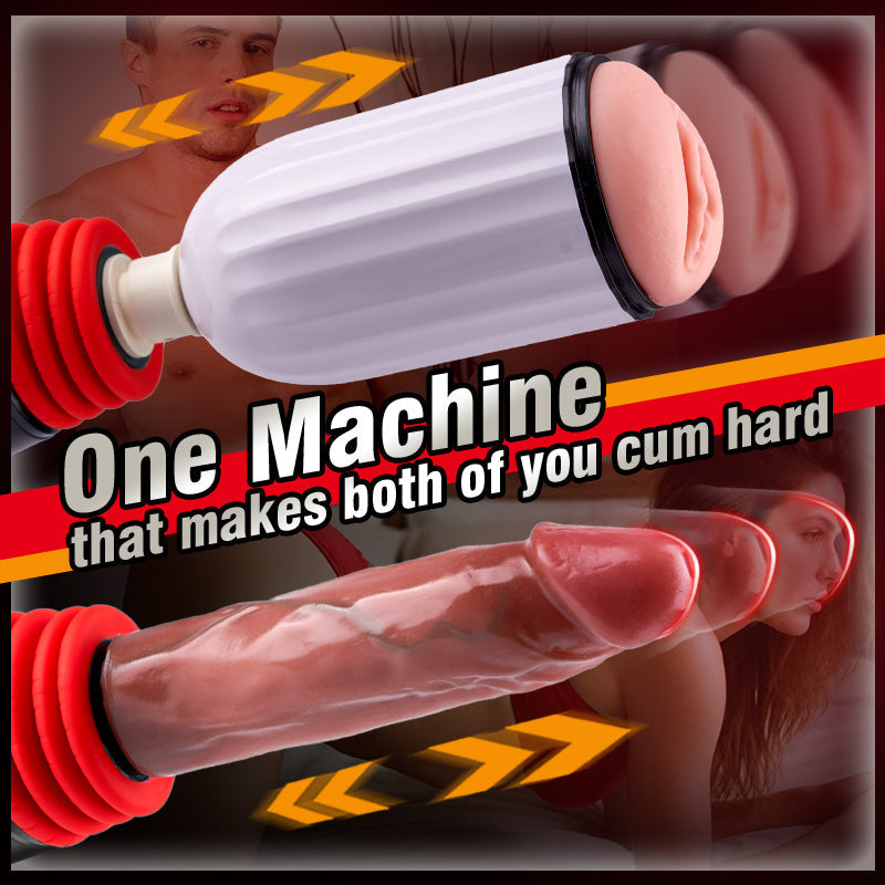 Stella - 2 in 1 Thrusting Heating Couples Sex Machine with Remote Control Masturbation Cup
