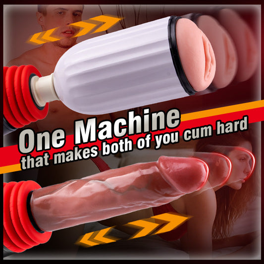Stella - 2 in 1 Thrusting Heating Couples Sex Machine with Remote Control Masturbation Cup