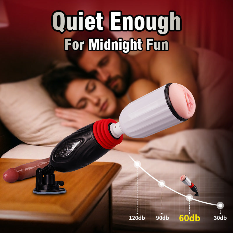Stella - 2 in 1 Thrusting Heating Couples Sex Machine with Remote Control Masturbation Cup
