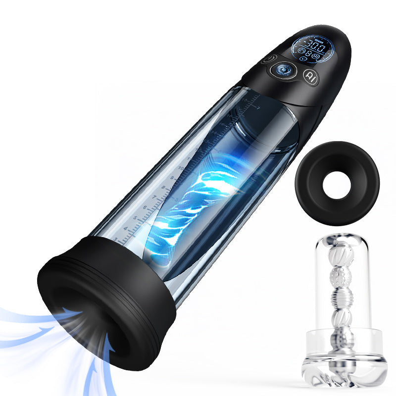 BathFun Pro - AI Pressure-Controlled 9 Vacuum Training LCD Real-Time Pressure Display 58dB Penis Pump Penis Pumps