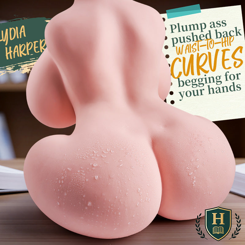 Hot Spicy Teacher Lydia Harper - Realistic Torso Sex Doll 42cm Full-Figured Realistic Curves Dual Tight Channels Masturbators