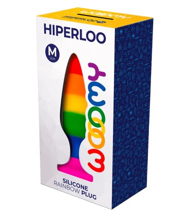 Wooomy Hiperloo Silicone Rainbow Plug M Size 11cm x 2.9cm