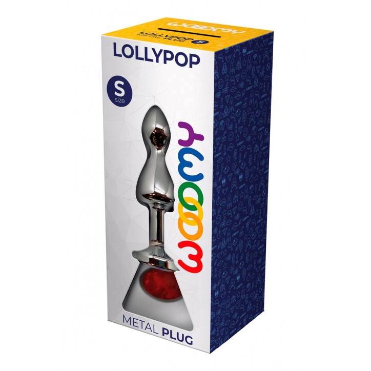WOOOMY Lollypop Double Ball (Red) – Small Metal Butt Plug 8.5 cm