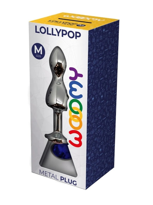 Wooomy Lollypop Double Ball Metal Plug Blue Medium