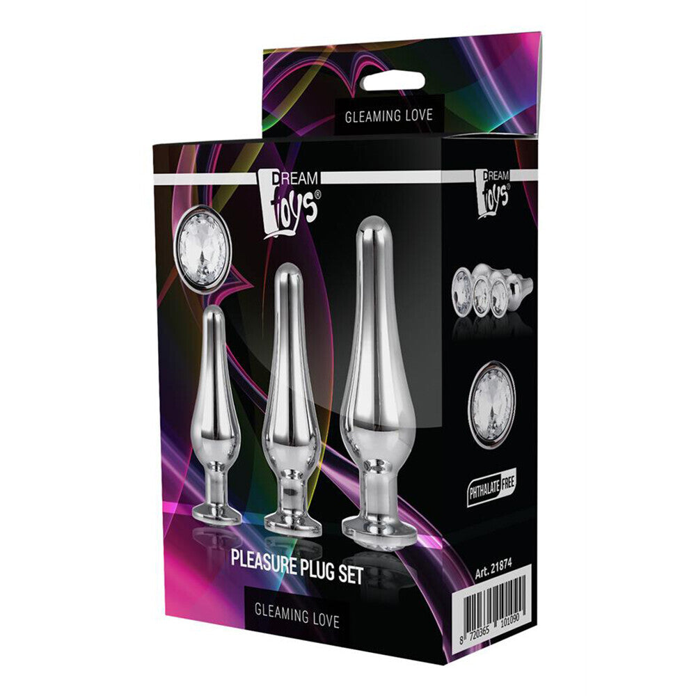 Gleaming Butt Plug Set (Silver) – Decorative Butt Plug Set
